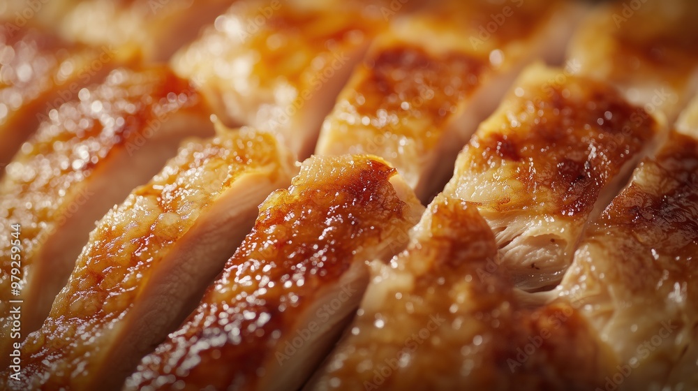 Close-Up of Grilled Chicken Skin
