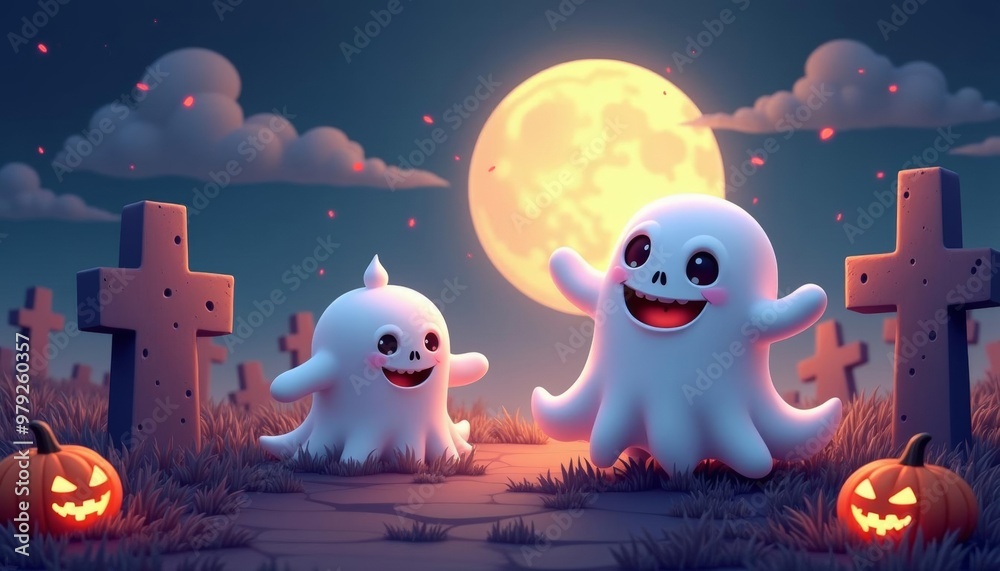 Spooky Halloween fun with ghostly friends Spooky Halloween fun with ghostly friends