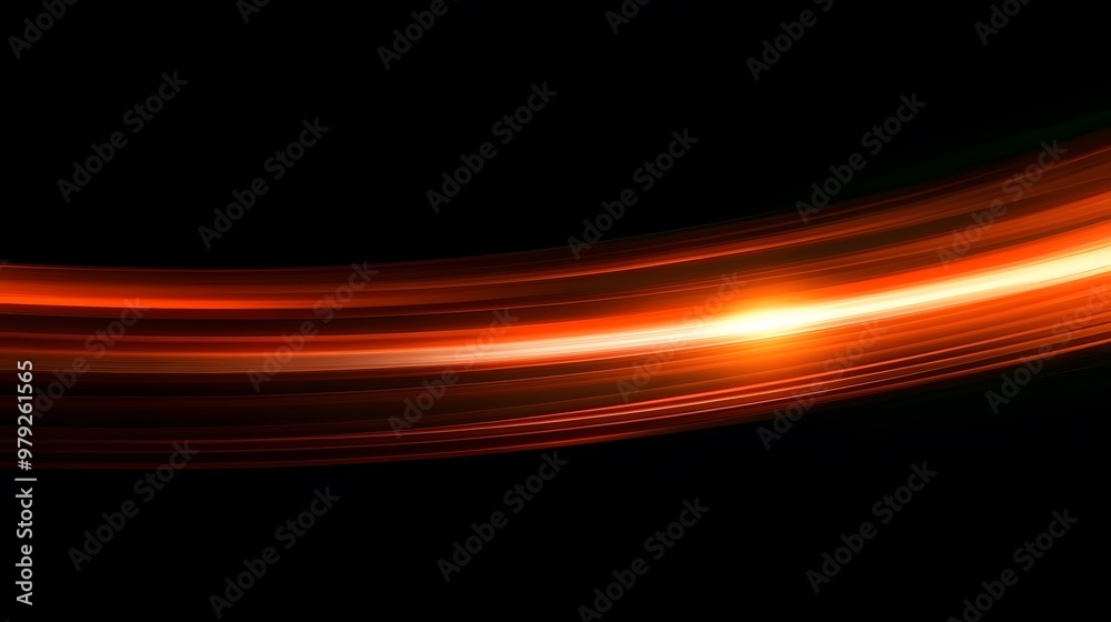 Abstract Orange and Red Light Streaks on Black Background Abstract Orange and Red Light Streaks on Black Background
