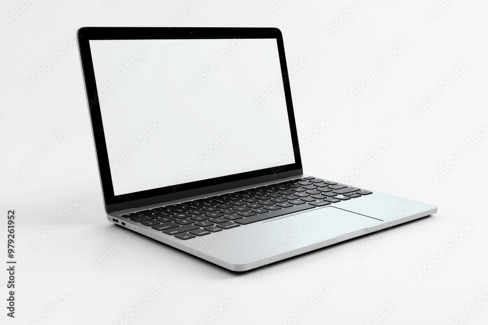 Laptop Mockup on Isolated white background created with Generative AI Laptop Mockup on Isolated white background created with Generative AI