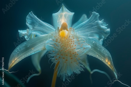 Discover the elusive Ghost Orchid (Dendrophylax lindenii), a rare and endangered beauty. This image captures the delicate and haunting allure of this extraordinary flower, symbolizing the fragility photo