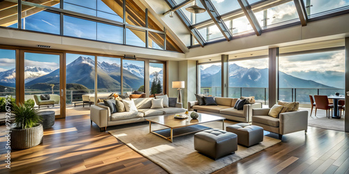 Luxurious loft apartment with stunning views of the Alps  Loft  apartment  interior  design  modern  luxurious