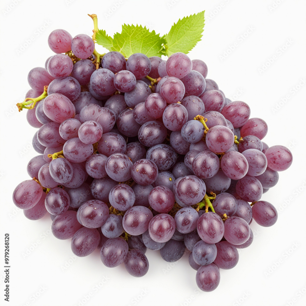 Fototapeta premium Healthy purple grape, isolated on white background