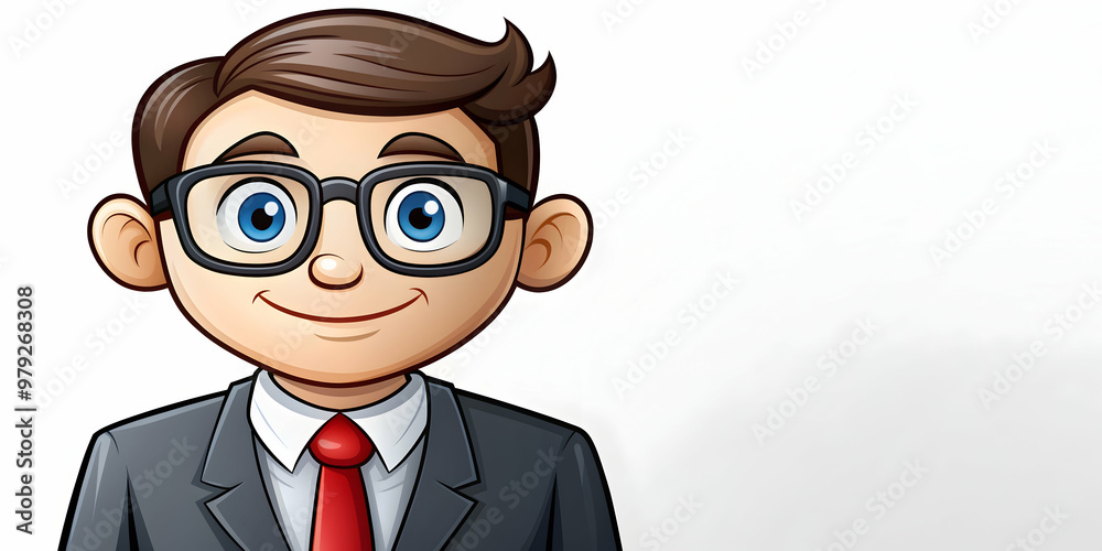 Businessman cartoon wearing glasses and tie, perfect for business and corporate design projects, businessman Businessman cartoon wearing glasses and tie, perfect for business and corporate design projects, businessman