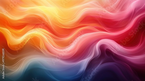 Colorful abstract waves create a vibrant composition with warm hues blending seamlessly in a fluid artistic expression