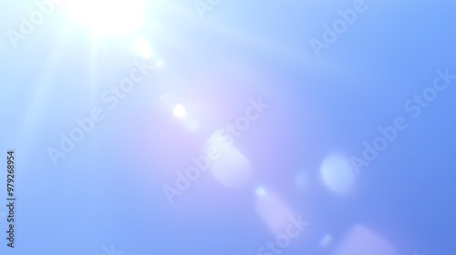 Light Blue Sky Background With Lens Flare