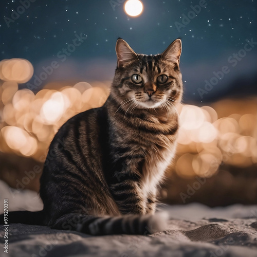 cat on the moon