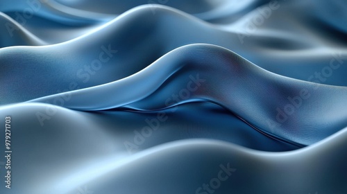 Wallpaper Mural Waves of soft blue fabric undulate gently under soft lighting, showcasing rich texture and depth in a serene setting Torontodigital.ca