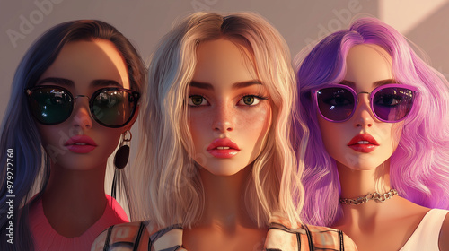 Virtual influencers created with AI for social media marketing, designed to engage audiences with personalized content and digital presence. This innovative technology transforms brand promotion by le