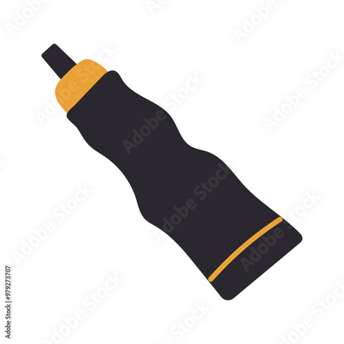 Squeezed tube of paint. Vector illustration of tube of black color, hand drawn