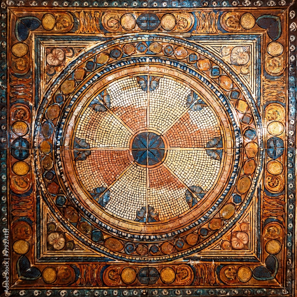 Fototapeta premium late antique mosaics, AI generated