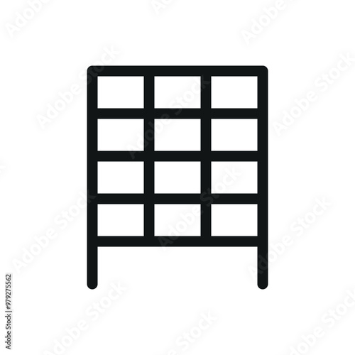 Multi drawer storage cabinet isolated icon, garage nails and screws organizer unit storage vector icon with editable stroke