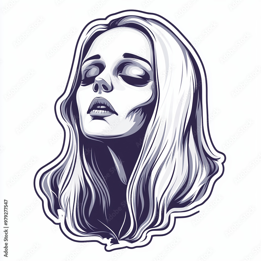 Monochromatic Illustration Serene Woman With Closed Eyes And Flowing Hair. Captures A Sense Of Peace And Introspection, Detailed Artistic Style.
Monochromatic Illustration Serene Woman With Closed Eyes And Flowing Hair. Captures A Sense Of Peace And Introspection, Detailed Artistic Style.