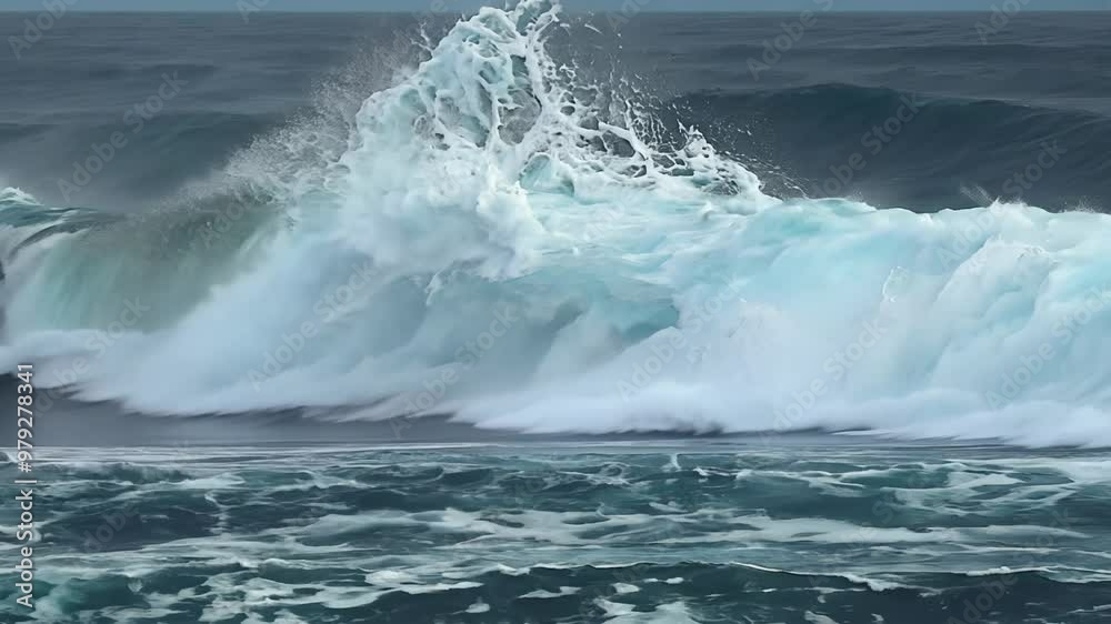 Powerful Ocean Wave Crashing Against the Shoreline Powerful Ocean Wave Crashing Against the Shoreline
