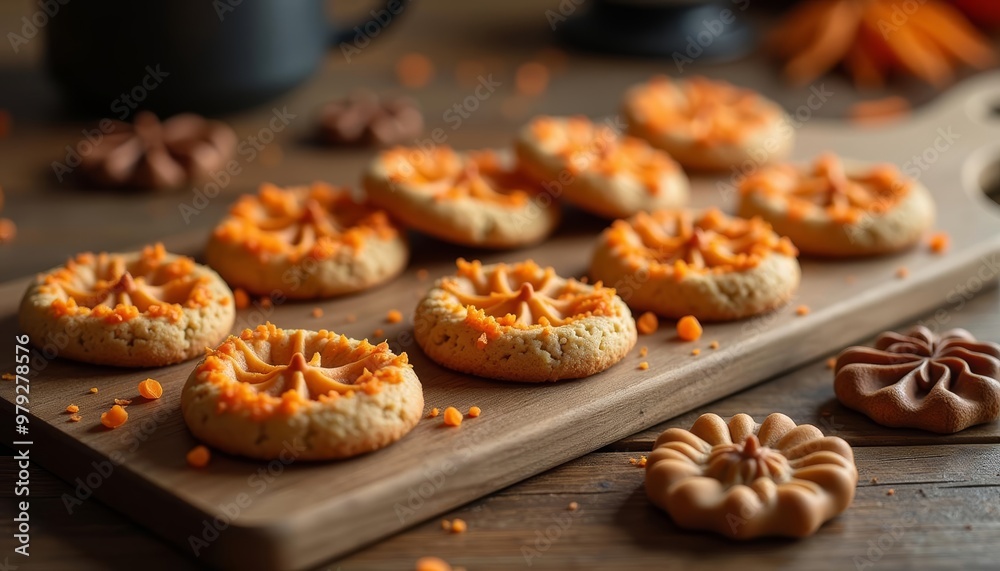 Autumnthemed cookies ready for a cozy gathering Autumnthemed cookies ready for a cozy gathering