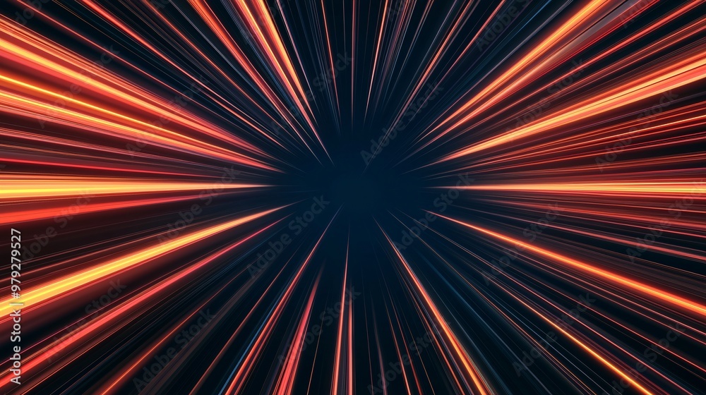 Dynamic Orange Light Speed Burst in Dark Space Dynamic Orange Light Speed Burst in Dark Space