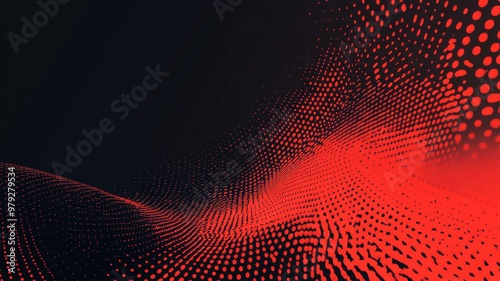 Wallpaper Mural A red and black abstract painting with a lot of dots Torontodigital.ca