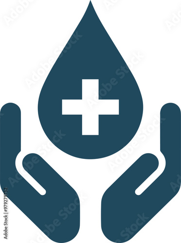 Blood drop on hands , vector,