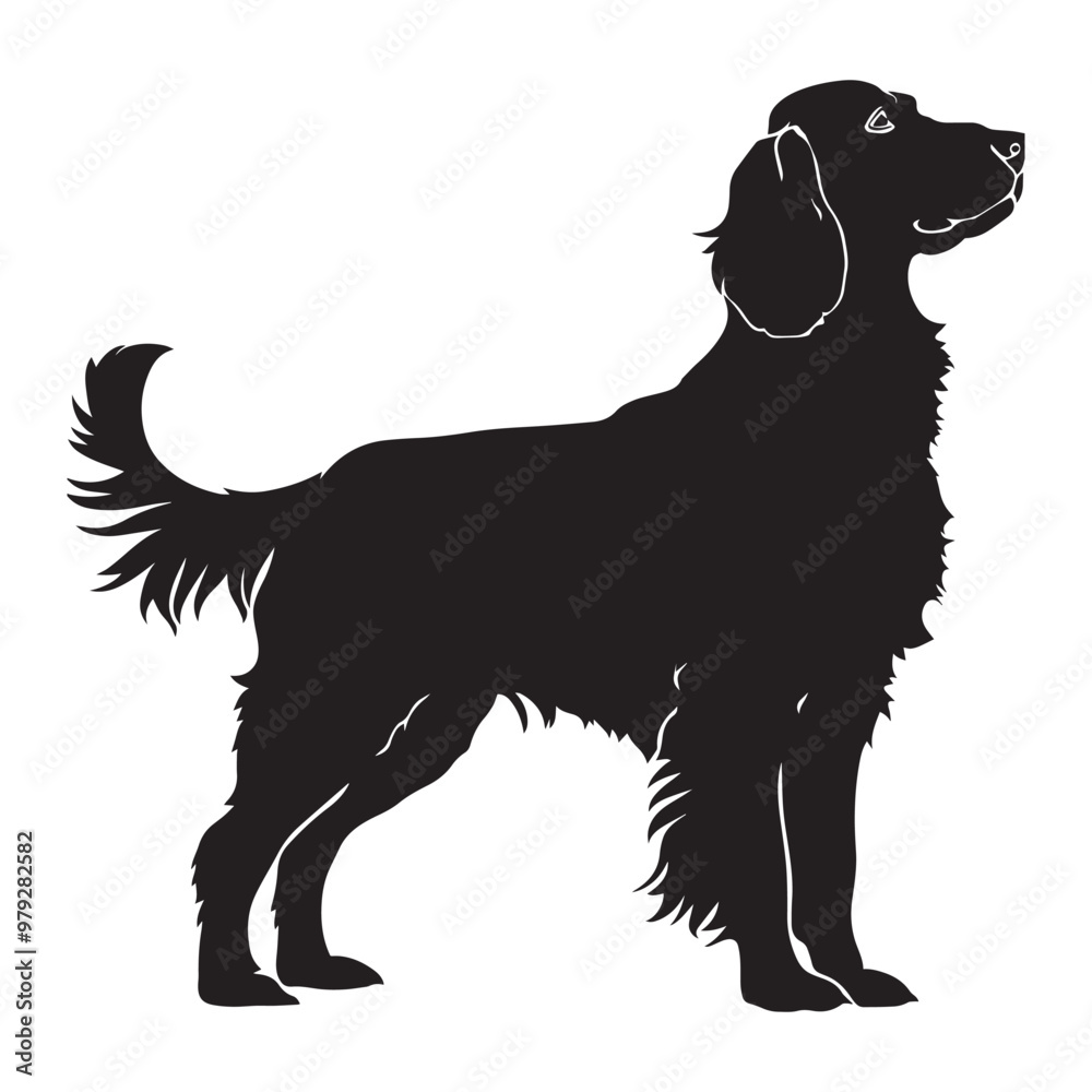 English Setter dog standing silhouette Design, Dog Vector illustration in black and white
English Setter dog standing silhouette Design, Dog Vector illustration in black and white