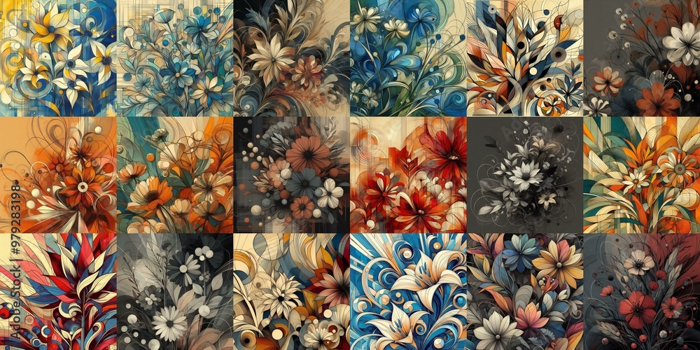Minimalism art style flowers background. AI generated illustration Minimalism art style flowers background. AI generated illustration
