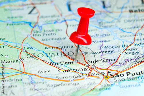 Rio Claro, Sao Paulo, Brazil pin on map