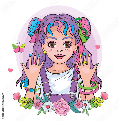 Modern beautiful princess or supermodel. Cute girl with fashionable hairstyle...