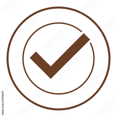 check mark brown vector without background