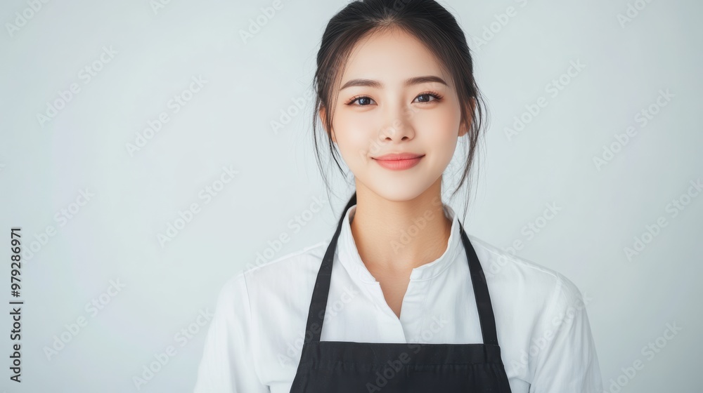young women in work uniforms and aprons, highlighting their warm smiles and approachable demeanor, perfect for hospitality or service industry promotions. young women in work uniforms and aprons, highlighting their warm smiles and approachable demeanor, perfect for hospitality or service industry promotions.