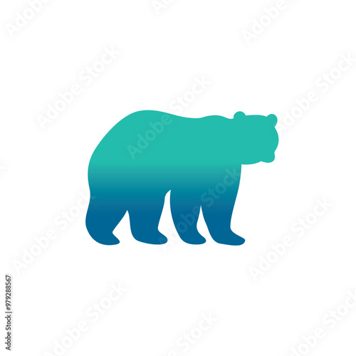 The silhouette of a bear. Original vector illustration in vintage style. Hand drawn, not AI