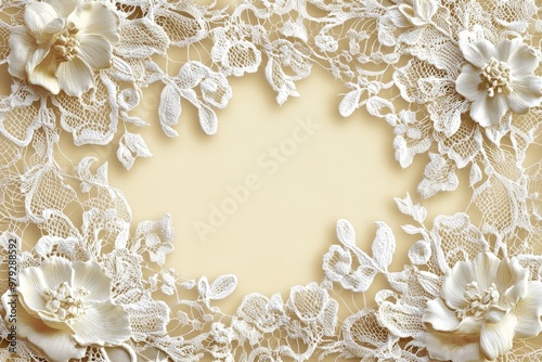Delicate Lace Frame with White Flowers