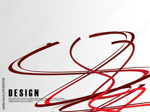 White background with red gradient ribbon pattern. White background with red streak pattern.