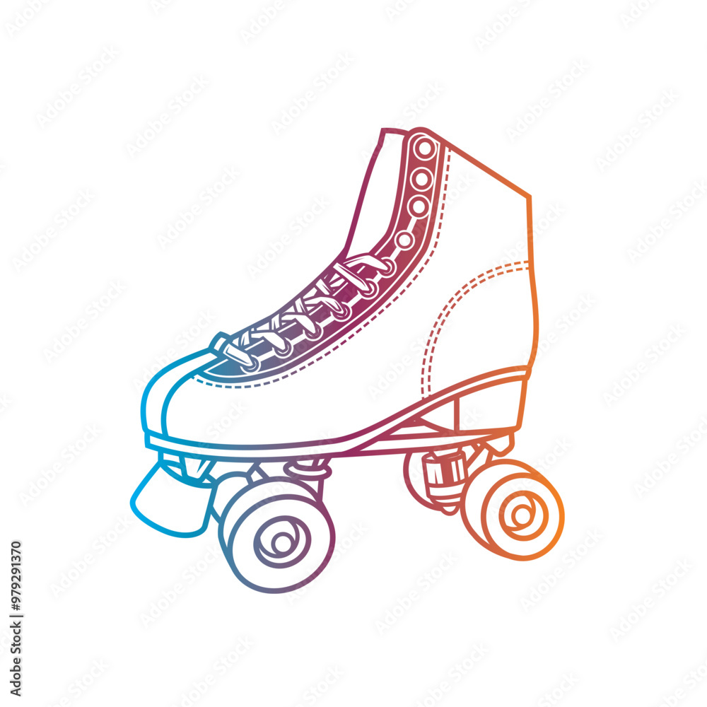 Roller skates illustration. Retro roller skates. Original vector illustration in vintage style. T-shirt design. Roller skates illustration. Retro roller skates. Original vector illustration in vintage style. T-shirt design.