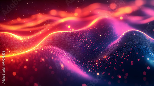 Abstract 3D Background with Pink and Orange Lights