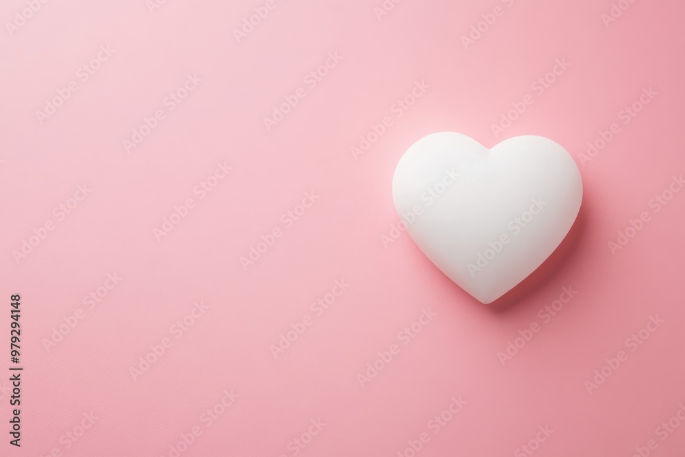 White paper heart against a light pink backdrop embracing valentine's day spirit with ideas for love, romance, and dates, designed with room for text, shot from above White paper heart against a light pink backdrop embracing valentine's day spirit with ideas for love, romance, and dates, designed with room for text, shot from above