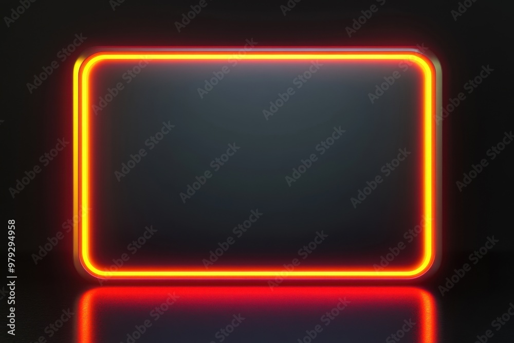Fototapeta premium Template for product development showcasing a charcoal screen surrounded by a neon outline