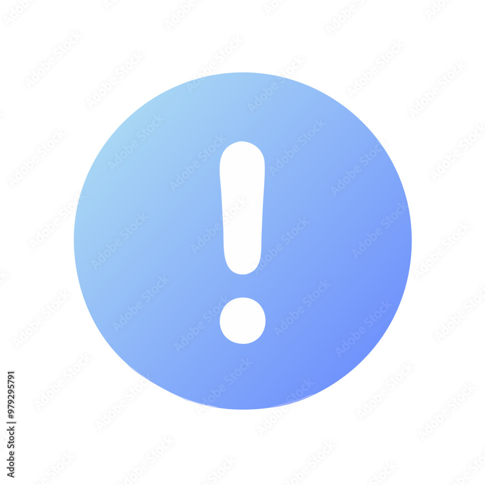 light blue gradient and white exclamation mark icon light blue gradient and white exclamation mark icon