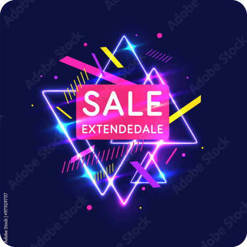 Neon banner with the inscription Sale. An advertising poster to attract customers. An illustration for the sale of goods.