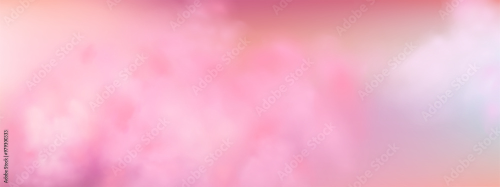 Panoramic abstract pink blue sky background. Skyscape with fluffy clouds. Gradient fantasy paradise background. Panoramic abstract pink blue sky background. Skyscape with fluffy clouds. Gradient fantasy paradise background.