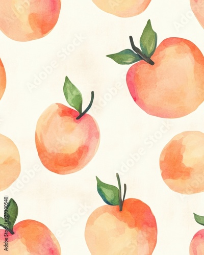 Watercolor Peach Pattern.