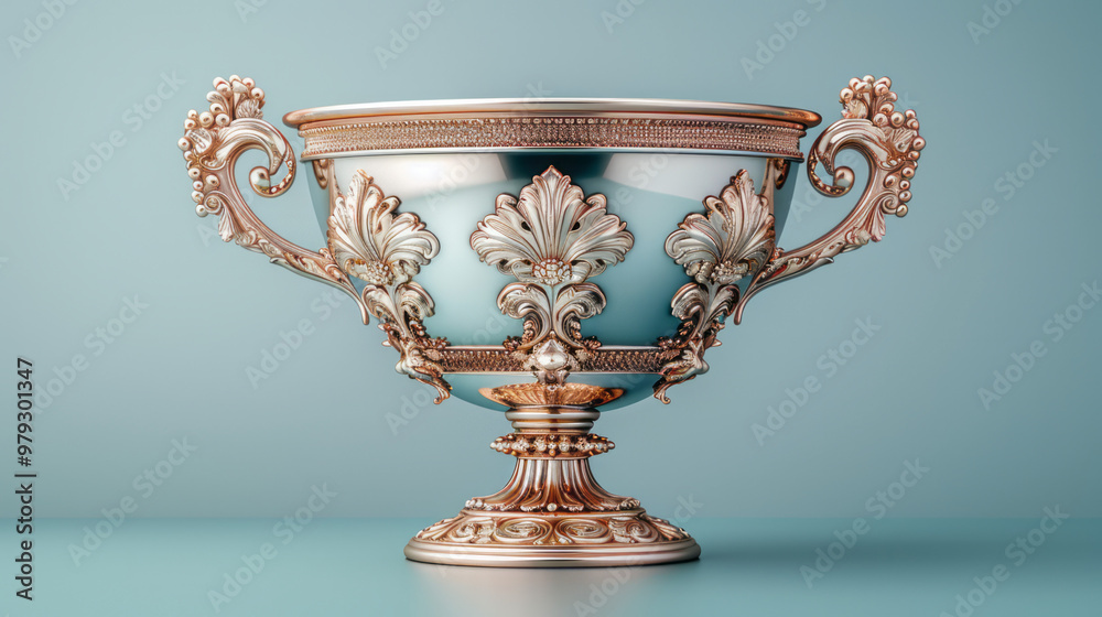 A chalice with grapevine motifs and ornate handles, symbolizing Bacchus, god of wine, A chalice with grapevine motifs and ornate handles, symbolizing Bacchus, god of wine,