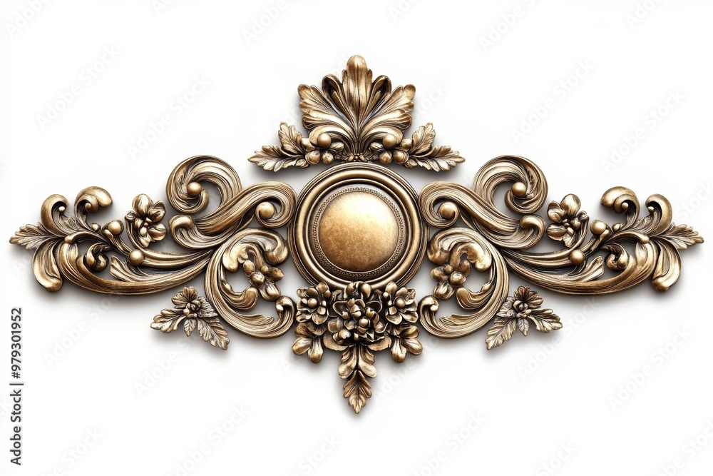 Ornate Golden Floral Design Element Ornate Golden Floral Design Element