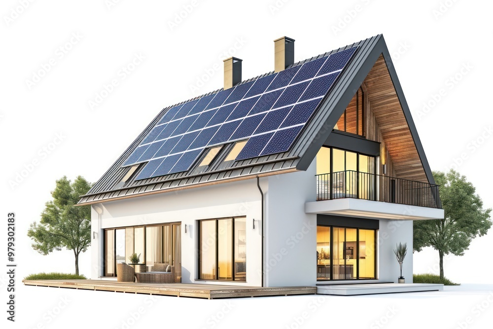 House with solar system architecture building white background. House with solar system architecture building white background.