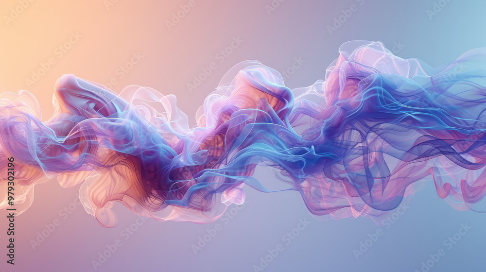 An abstract representation of a deep breath, depicted as flowing lines and curves moving in harmony, An abstract representation of a deep breath, depicted as flowing lines and curves moving in harmony,