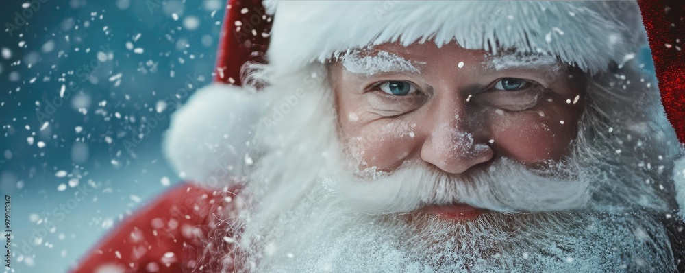 A joyful Santa Claus portrait, capturing the spirit of Christmas with snowflakes, warmth, and holiday cheer. A joyful Santa Claus portrait, capturing the spirit of Christmas with snowflakes, warmth, and holiday cheer.