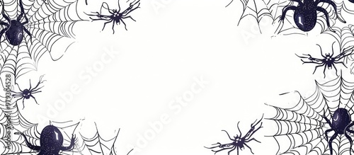 Spooky spider web silhouettes haunt the dark gothic night creating an ominous and eerie atmosphere  The web like patterns and creepy crawly arachnids evoke a sense of fear and the paranormal