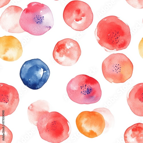 Watercolor Circles Pattern.