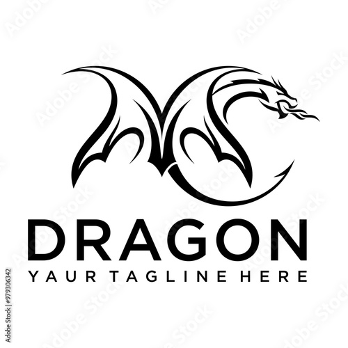 Dragon M Letter Logo Vector Icon Embodies Legendary Power and Mystical Majesty