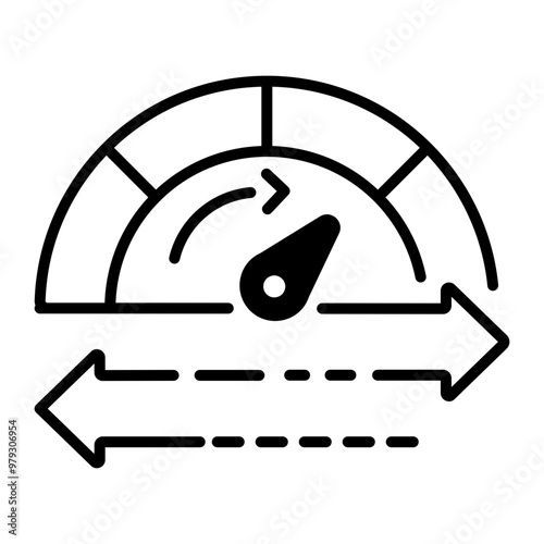 A line style icon of acceleration 