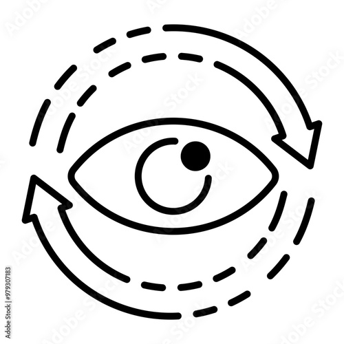 Eye movement icon designed in line style 