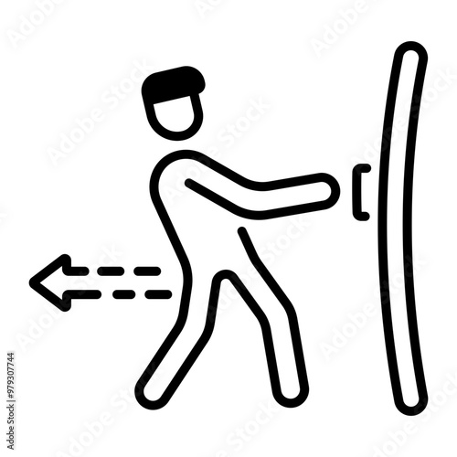 Εκτύπωση καμβά An outline icon of pulling person